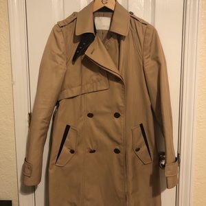 Trench coat - mid thigh length.